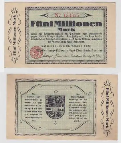 5 Millionen Mark Banknote Mecklenburg Schwerinsches Staatsministerium (135068)