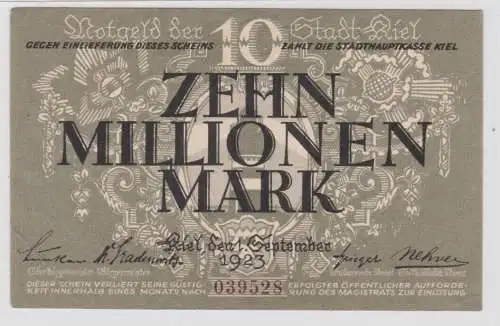 10 Millionen Mark Banknote Stadt Kiel 1.September 1923 (134903)