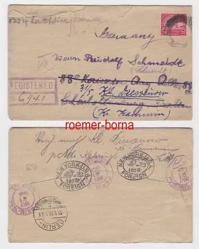 75264 seltener Einschreiben Brief USA mit 20 Cents Golden Gate Marke 1928