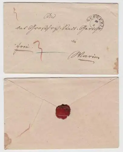 97781 seltener Siegelbrief Vorphilatelie von Schwerin nach Warin um 1850