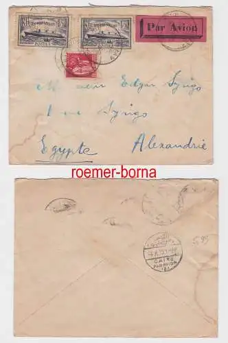 82549 seltener Luftpost Brief Frankreich nach Alexandria Ägypten 1935