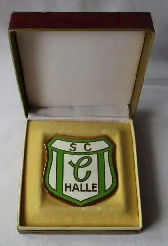 DDR Ehrenplakette Sportclub SC Chemie Halle im Etui (125900)