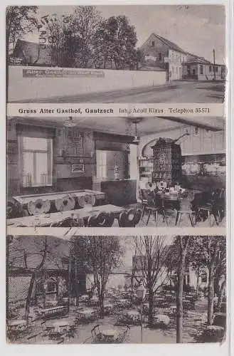 38100 Mehrbild Ak Gruß vom alten Gasthof Gautzsch 1929