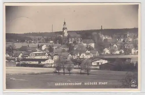 92849 AK Grossröhrsdorf - Niedere Stadt mit Kirche 1939