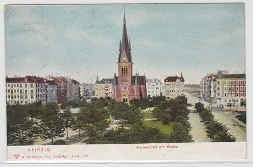 95339 Ak Leipzig Andreasplatz mit Kirche 1905