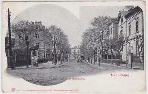 93928 Ak Bad Elster Ritterstrasse mit Litfaßsäule 1912