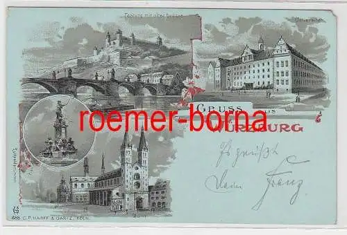 76402 Mehrbild Ak Gruss aus Würzburg Universität, Dom, Festung um 1900