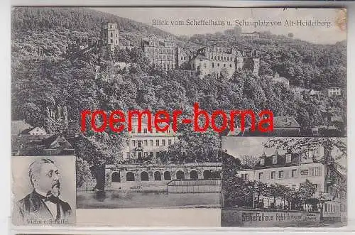 44685 Mehrbild Ak Heidelberg Hotel Scheffelhaus Waldhorn ob der Bruck um 1915