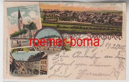 69216 Ak Lithographie Gruß aus Saarburg um 1900