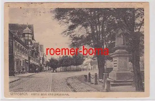 84634 Ak Gernsbach Partie beim Kriegerdenkmal 1921