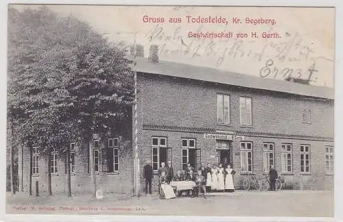 70329 AK Gruss aus Todesfelde Kreis Segeberg - Gastwirtschaft von H. Gerth 1911