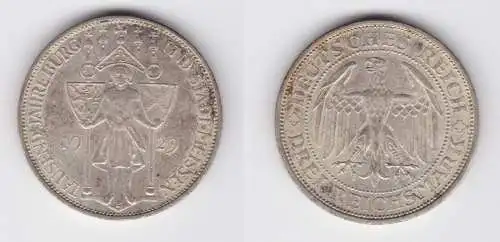 Silber Münze 3 Mark 1000 Jahre Stadt Meißen 1929 E ss/vz (156065)