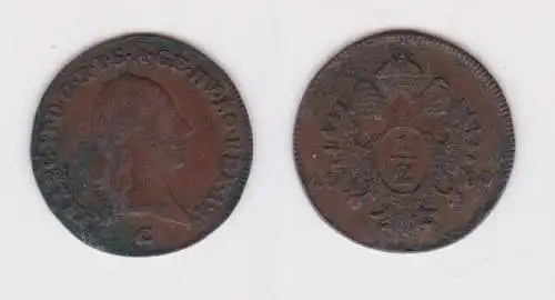 1/2 Kreuzer Kupfer Münze Österreich 1810 C Prag ss+ (155975)