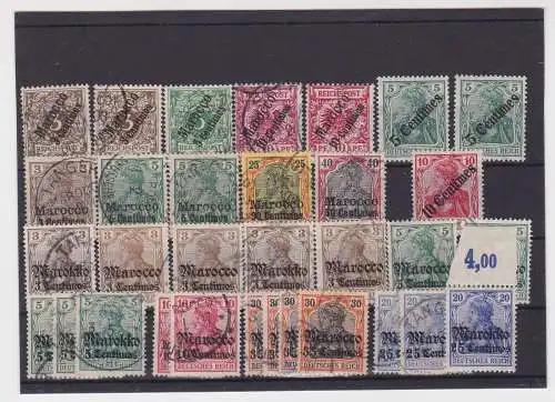 155942 Sammlung Deutsche Kolonien Deutsche Post in Marokko 32 Werte