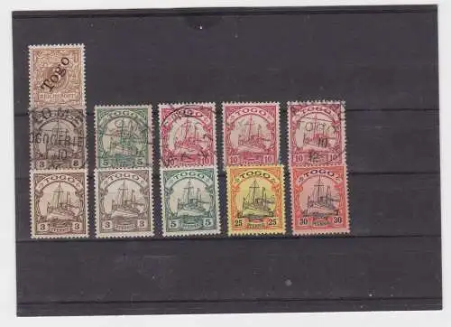 154559 Sammlung Deutsche Kolonien Togo 11 Werte