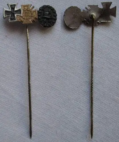3er Ordenspange EK II Frontkämpferkreuz Verwundetenabzeichen Miniatur (113517)