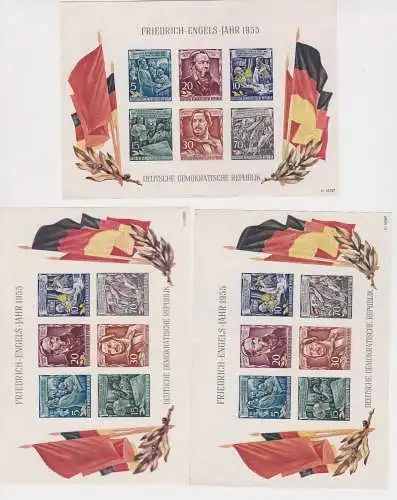 3 x DDR Briefmarken Block 13 (Friedrich Engels) postfrisch ** (149646)