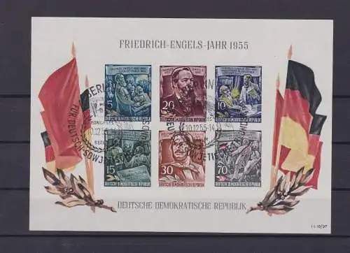 DDR Briefmarken Block 13 (Friedrich Engels) mit Ersttagsstempel (145288)