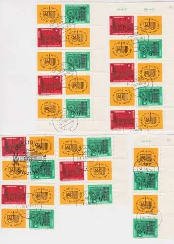 6 x DDR Briefmarken Viererblock Michel Nr.1012-1013 gestempelt (143191)