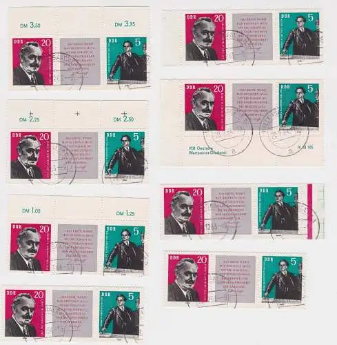 8 x DDR Briefmarken Zusammendruck Michel Nr.893-894 gestempelt (142820)