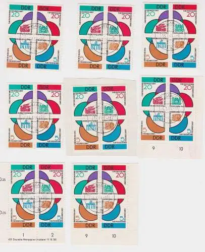 8 x DDR Briefmarken Viererblock Michel Nr.901-904 gestempelt (147074)