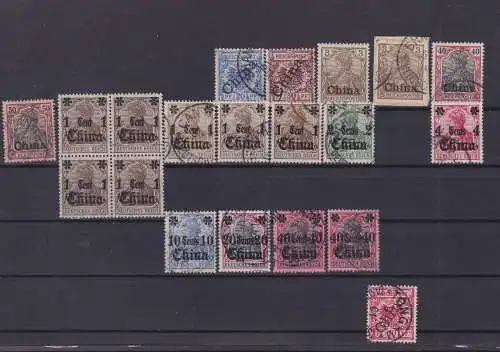 145783 Sammlung Kolonien Deutsche Post in China 20 Werte