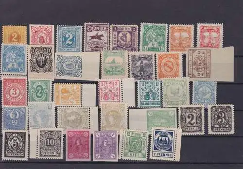 35 seltene Privatpostmarken aus Deutschland vor 1900 postfrisch (148052)