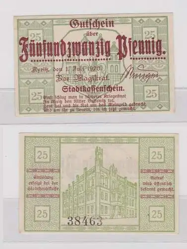 25 Pfennig Banknote Notgeld Stadt Kyritz 1.Juli 1920 (146455)