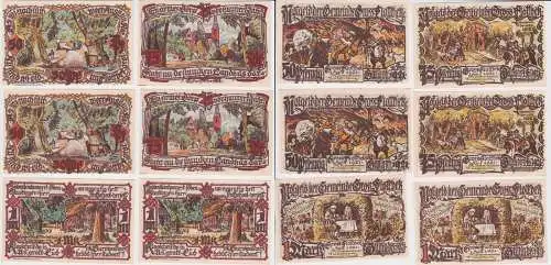 6 Banknoten Notgeld Gemeinde Groß-Flottbeck 1.8.1921 (146566)