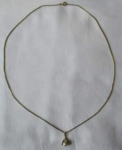 Elegante Damenkette Kette aus 333er Gold mit Perlenanhänger (128818)