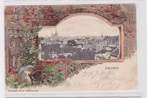 907531 geprägte Rahmen Ak Eisleben - Totalansicht 1903