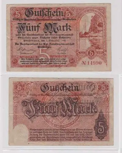 5 Mark Banknote Notgeld Amtshauptmannschaft Großenhain 1.11.1918 (144195)