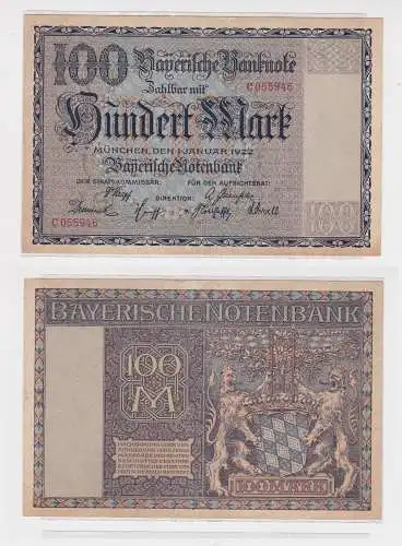 100 Mark Banknote Bayerische Notenbank München 1.1.1922 (148373)