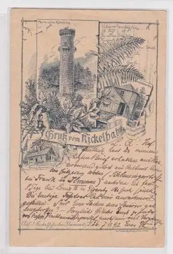 907703 Lithographie Ak Gruss vom Kickelhahn Ilmenau, Goethehäuschen 1892
