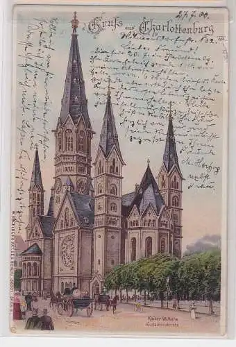 42112 Ak Gruss aus Charlottenburg - Kaiser Wilhelm Gedächtniskirche 1900