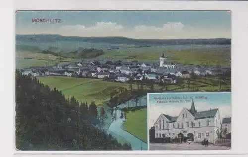 96265 Mehrbild Ak Möschlitz - Totalansicht und Gasthaus zur Sonne um 1920