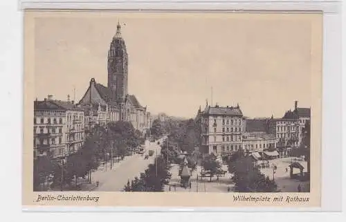 97774 Ak Berlin-Charlottenburg - Wilhelmplatz mit Rathaus 1928