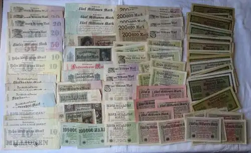 Sammlung mit 100 Banknoten Deutschland Inflation, Deutsches Reich (117141)