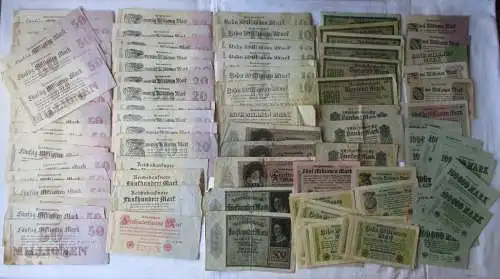 Sammlung mit 100 Banknoten Deutschland Inflation, Deutsches Reich (117826)