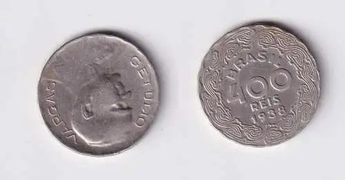 400 Reis Nickelmünze Brasilien 1938 Cetulio Vargas ss (146746)