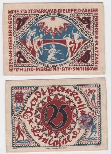 25 Mark Banknote Seide Stadtsparkasse Bielefeld 15.Juli 1921 (146164)