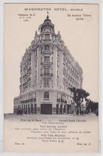 74833 Ak Nice Nizza Hotel Washington 25 Avenue Thiers um 1930