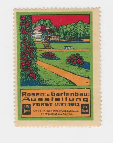 Seltene Vignette Rosen & Gartenbau Ausstellung Forst Lausitz 1913 (72308)