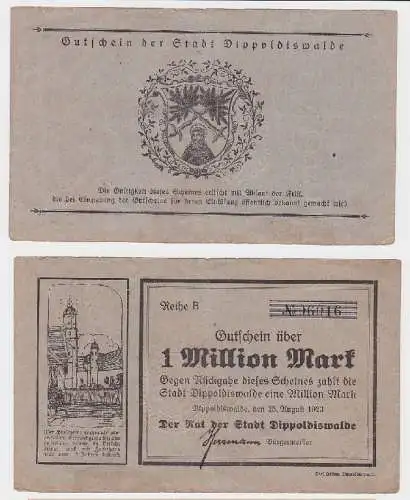 1 Million Mark Banknote Stadt Dippoldiswalde 25.08.1923 (119034)