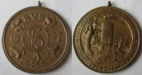 seltene Medaille Landesschießen Sportverband KKS Pforzheim 1927 (113940)