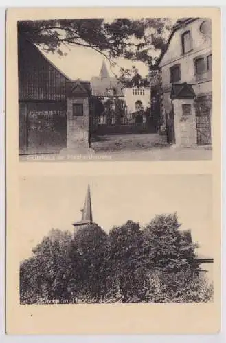 902681 Mehrbild Ak Gutshaus und Kirche in Hachenhausen um 1940