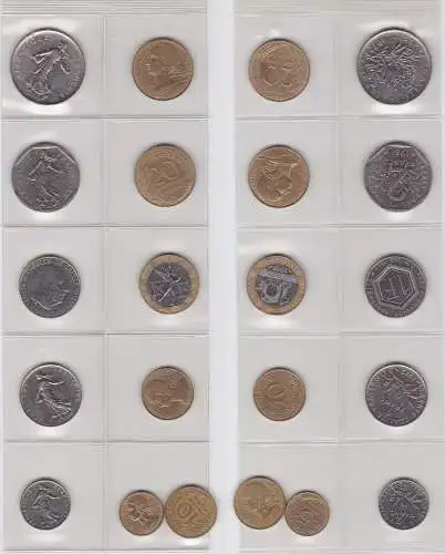 KMS Kursmünzensatz Frankreich 11 Münzen 5 Centimes - 5 Francs (133397)