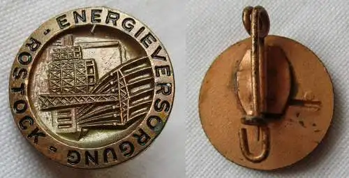 DDR Abzeichen Firmenabzeichen Energieversorgung Rostock Bronze (141353)