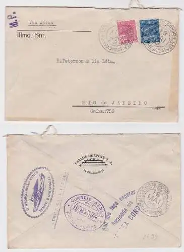 82434 seltener Luftpostbrief von Florianopolis nach Rio de Janeiro 1929