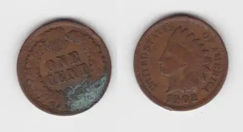 1 Cent Kupfer Münze USA 1902 (142668)